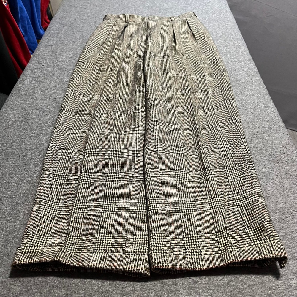 Polo Ralph Lauren Mens Glen Plaid Pleated Cuffed Trousers Brown Red 29x30